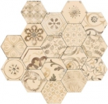 Avorio Esagona Decoro Mix Matt 17.1x15