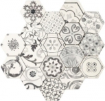 Esagona Bianco Decoro Mix Matt 17.1x15
