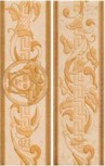 68066 Fascia Geometrica Beige-Oro-Noce 7,8x25 