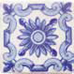 Dec Flor Azul Prov.Blanco 13x13