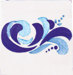 Dec Arabesco Azul Prov Blanco 10x10