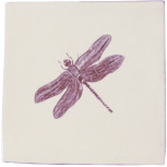 Dec Dragonfly Marron Prov. Crema 10x10
