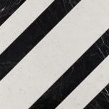Righe Carrara Nero Reale Inserto 60x60