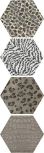 Hexagon Inserto Animalier Mix 4 pzz 24x27,7 