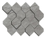 Marvel Stone Bardiglio Grey Mosaico Esagono 3D 28,2x35,3