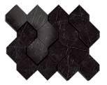 Marvel Stone Nero Marquina Mosaico Esagono 3D 28,2x35,3