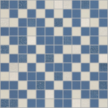 Mosaico Pafos Marfil-Azul 30x30