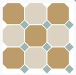 4403+16 OCT13-A Yellow 03 White 16 OCTAGON/Turquoise 13  30 x 30