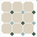 4416 OCT18+13-B White OCTAGON 16/Green 18 + Turquoise 13  30 x 30