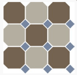 4429+01 OCT11-B Coffe Brown 29 Beige 01 OCTAGON/Blue Cobalt 11  30 x 30