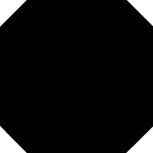 Monocolor Octogono Negro 31,6x31,6 