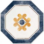 Ottagona Lato 10 Bianco-Blu 24x24 