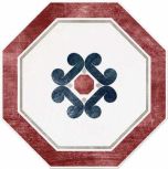 Ottagona Lato 10 Bianco-Bordeaux 24x24 