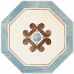 Ottagona Lato 10 Crema-Azzurro 24x24 