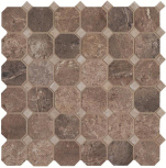 Mosaico Ottagona Noce Lap Rett 33x33